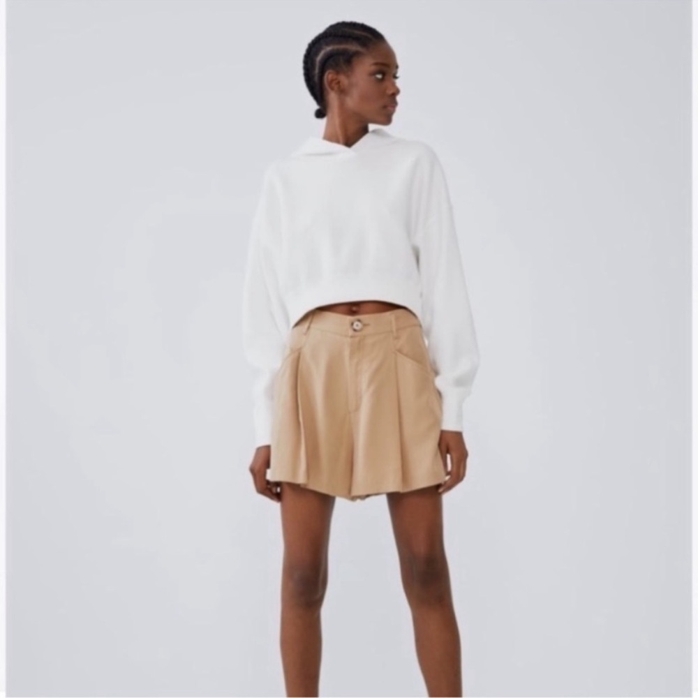 Zara Buttery Soft Light Weight High Waist City Shorts M 4/6